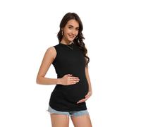 Smallshow Vestiti premaman da donna girocollo senza maniche gravidanza gilet top, Nero , M