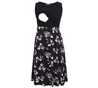 Smallshow Vestito Patchwork Premaman da Allattamento con Tasche Senza Maniche per Le Donne SVP121 Small