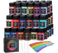 Smalltongue Mica Powder per resina epossidica, 72 colori, 0,35 oz (10 g), Mica Glitter Powder, Mica Pigment Powder for Lip Gloss, Soap Making, Bath Bomb, Art Crafts, Resin Dye, Nails