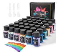 Smalltongue Polvere di mica per resina epossidica, 36 colori, flaconi da 10 g, pigmento per lucidalabbra, sapone, bombe da bagno, artigianato artistico, tintura in resina, unghie