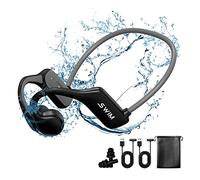 Smalody Cuffie a conduzione ossea, auricolari sportivi a orecchio aperto con microfono, IP68 impermeabile Bluetooth Wireless Headset con 32GB di memoria per il nuoto, corsa, allenamento e guida