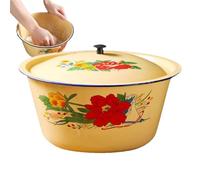 smaltata - smaltata vintage | Smaltatura per alimenti per riso, tagliatelle e cereali | Non arrugginisce facilmente, design vecchio stile, insalata per servire, compatta 15,3