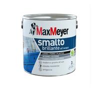 SMALTO ALL'ACQUA ACRIL-POLIURETANICO MAX MEYER "BRILLANTE" COLORE NERO, 2 LITRI