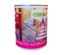 Smalto Ecologico Acrilico Diluibile Acqua Finitura Lucida Colore Giallo Ecolux