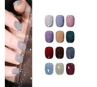 Smalto for unghie glitter ad alta densità, set di smalti gel riflettenti in 12 colori, set di smalti for unghie glitter olografici for nail art, manicure e pedicure fai da te a casa (Color : SE01, S