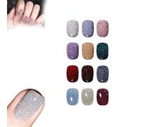 Smalto for unghie glitter ad alta densità, set di smalti gel riflettenti in 12 colori, set di smalti for unghie glitter olografici for nail art, manicure e pedicure fai da te a casa (Color : Sz01)
