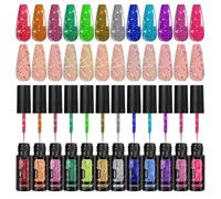 Smalto gel con glitter, 12 colori per eyeliner, lunga durata per manicure, design e feste a casa