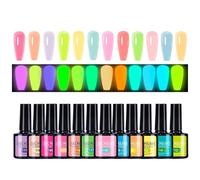 Smalto Gel Fosforescente 12 Pezzi Luminosi Durevoli Portatili
