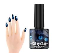 Smalto gel magnetico olografico - Asciugatura rapida a vernice gallandese blu amichevole | Effetto gatto di vernice semi-permanente per donne, adulti, capodanno cinese, San