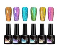 Smalto Gel Magnetico | Smalto Gel Decorativo | 6 Colori Glitter per Unghie Donne Ragazze Appassionate Makeup Estetiste Feste Foto