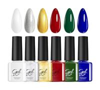 Smalto Gel Natale - 6 Colori Asciugatura Rapida - Kit Smalto Gel Lunga Durata - Per Feste Viaggio Matrimonio SPA Cerimonia Casa Salone