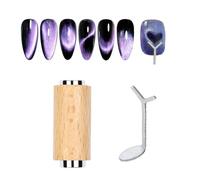 Smalto gel occhio di gatto a doppia testa + filo di ferro a forma di Y per effetto occhio di gatto in legno forte magnete cilindro magnetico occhio di gatto, set di strumenti per nail art per casa