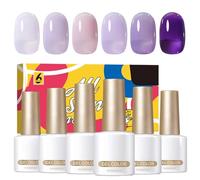 Smalto Gel Per Unghie | Indurente a Luce UV 6 Colori per Unghie | per Manicure Artistica per Casa e Salone
