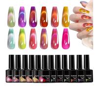 Smalto Gel Per Unghie | Smalto Gel per Ragazze con Effetto Occhio di Gatto - 12 Pezzi Kit Accessori Per Arte Unghie Per Principianti E Professionisti Donne E Ragazze Matrimonio Festa E Salone Di Belle