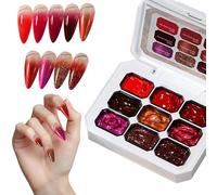 Smalto Gel Rosso - 18 ml Asciugatura Rapida Glitter Per Natale A Lunga Durata Forniture Per La Bellezza | Smalto Gel Per Unghie Rosso Scuro | Natale Matrimonio Sposa Party Salon Spa Casa Estate Quotid