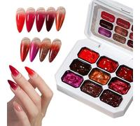 Smalto Gel Rosso,18ml Ad Asciugatura Rapida Effetto Duraturo con Glitter Per Il Natale,Smalto Gel Unghie Rosso Ciliegia - Adatto A Natale Estate Feste Matrimonio Casa Viaggio Quotidiano
