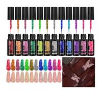 Smalto in gel riflettente con glitter | 12 colori per il design artistico - Set per manicure riflettente per la stagione festiva, vacanze, feste estive, design artistico