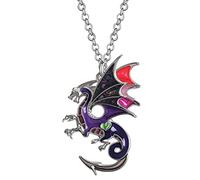 Smalto Lega Collana Drago Fantasia Dinosauro Ciondolo Moda Gioielli Per Donne Ragazze Fascino Regalo (Viola)