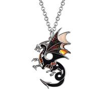 Smalto Lega Collana Drago Fantasia Dinosauro Ciondolo Moda Gioielli Per Donne Ragazze Fascino Regalo (Marrone)