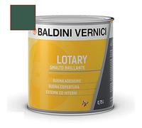 Smalto Lotary Baldini Vernici 750 ml vari colori smalto per legno e ferro smalto per interni e esterni (VERDE BANDIERA 135)