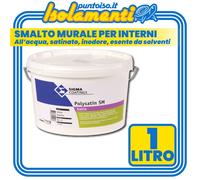 Smalto Murale Sigma Polysatin Bianco Satinato Interno Inodore no Solventi LT 1