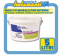 Smalto Murale Sigma Polysatin Bianco Satinato Interno Inodore no Solventi LT. 5