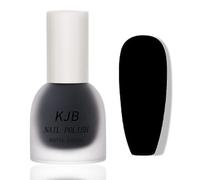 Smalto nero opaco, ad asciugatura rapida e a lunga durata, vernice non tossica a base d'acqua, smalto nero opaco, per nail art, manicure a casa (nero, 12 g)