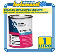 Smalto Opaco Sigma Contour Pu Matt Bianco Esterno Ideale per Acciaio Legno LT. 1