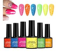Smalto Per Gel Crackle - Kit Per Smalto | Di Gel Color Chiodi Set Di 6 | Polisori Di Fluorescenza Gels Set | Forniture Di Bellezza, Prodotto Per La Cura Della Per Ragazze Donne V