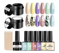 Smalto Per Le Unghie In Gel, Kit Di Strumenti Per Unghie In Bianco E Nero, Strato Di Base Di Design Stencil Smalto Per Manicure A Indurimento Rapido Gel Perforato Per Le Prestazioni Di Cosplay