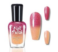 Smalto per unghie che cambia colore - arancione zucca controllato dalla temperatura con effetto cambia colore - 7 ml di smalto ad asciugatura rapida a lunga durata, senza vernice UV per nail art fai