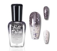 Smalto per unghie che cambia colore - bianco e nero con controllo della temperatura con effetto cambia colore - 7 ml di smalto ad asciugatura rapida a lunga durata, senza vernice UV per nail art fai