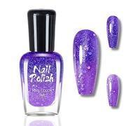 Smalto per unghie che cambia colore, viola profondo, viola e viola che cambia temperatura, effetto cambia colore, 7 ml, smalto per unghie ad asciugatura rapida, senza UV per nail art fai da te (viola)