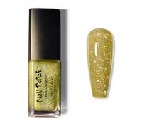 Smalto per unghie con glitter oro - Pretty Shiny Mirror Glitter olografico, durevole smalto per unghie ad asciugatura rapida, con ingredienti naturali per donne nail art (oro)