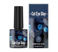 Smalto per unghie da donna, gel glitterato, occhio di gatto, blu nero
