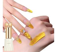 Smalto per unghie effetto occhio di gatto, olografico magnetico dorato glitterato, a lunga durata, ad alta lucentezza, effetto occhio di gatto, per manicure, soak off, UV, nail art, salone fai da te a