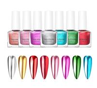 Smalto Per Unghie Effetto Specchio | Effetto Specchio Lucido Colorato Smalto Gel Rapida Asciugatura - Art Manicure Otto Tonalità Per Casa Soggiorno Festa Matrimonio Vacanze