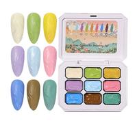 Smalto Per Unghie In Gel Solido - Per Gel A 9 Colori | Smalto Solido Altamente Lucido | Palette Di Manicure | Solpicco Di Unghie In Rilievo 3D Per Donne Girls Home Salon Holiday Brida