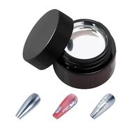 Smalto Per Unghie In Metallo In Argento - Effetto Di Lucentezza Specchio Lucido Ad Alta Gloss, Formula Duratura Fludi Applicazione Texture | Miglioramento Della Manicure Per Lo Stile Di Unghie A Casa