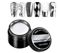 Smalto Per Unghie In Metallo - Smalto Riflettente Lucido Da 7 Ml | Unghie In Gel Di Pittura In Metallo 3D, Gel Di Chiodi A Effetto Metallico 3D, Metallico D'argento, Vernice Riflettente A Specc