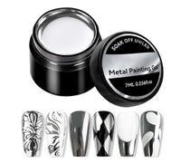 Smalto Per Unghie Metallo - Verniciato Argento Smalto Per Unghie Metallizzato Argento | Facile Uso Smalto Per Unghie Gel Metallizzato Argento | Pittura Riflettente Ad Alta Brillanza Per Accessori Per