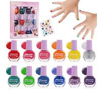 Smalto Per Unghie Per Bambini Ragazza 12 Colori Non Tossico Per Bambini Smalto Per Unghie Acqua Quick Dry Peel-off con 1 Shining Smalto Per Unghie Per Bambini Kit Giocattoli per Ragazze 3 Anni