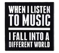 Smalto Pin Nero Bianco Banner Distintivo Banner Spilla Spilla Musica Citazione, Klein, Metallo non prezioso