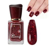 Smalto rosso lucido - ad asciugatura rapida non tossico - smalto a base d'acqua a lunga durata per donne Nail Art manicure art art senza lampada UV, vernice colorata regolare, Air Dry Nail Polish