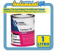 Smalto Satinato Sigma Contour Pu Satin Bianco Esterno per Legno Acciaio LT. 1