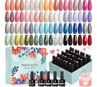 Smalto Semi Permanente, Phoenixy 36 Colori Kit Smalto Semi Permanente con Base, Top Coat, Matte Coat, kit unghie Regalo per le Amanti delle Unghie