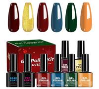 Smalto Semipermanente - 6 Smalti Gel per Unghie per il Natale - Manicure Longwear Asciugatura Rapida per Matrimonio Spiaggia Appuntamenti Viaggio