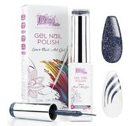 Smalto Semipermanente Liner Nail Art Gel per Unghie UV/LED 10 ml - Midnight Blue - Smalto Nail Art Gel Semipermanente con pennello Alta Precisione per Linee, Colori e Decorazione Unghie Professionale