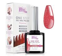 Smalto Semipermanente Unghie One Step Uv/Led 12 ml - Corallo Glitter - Smalto Unghie Gel - Unghie Subito Brillanti Con o Senza Base e Top Coat