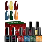 Smalto Semipermante,Set Smalto Natale 6 Colori | Per Donne Asciugatura Rapida Forniture Manicure Durata Prolungata Per Incontri Appuntamenti Matrimonio Salon Viaggi Pendolari